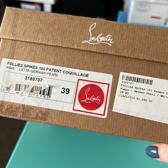 $1300 Christian Louboutin White Spikes - Picture 5 of 7